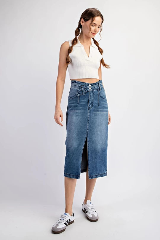 Denim Midi Skirt