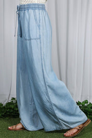 Chambray Wide Leg Pants