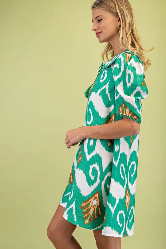 Green Pattern Dress