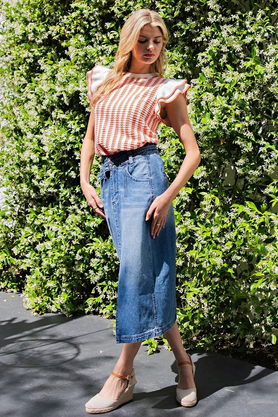 Denim Midi Skirt