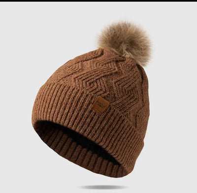 Plush Lined Pom Hats