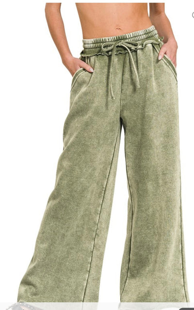 Full length Wide Leg Terry Comfy Pants