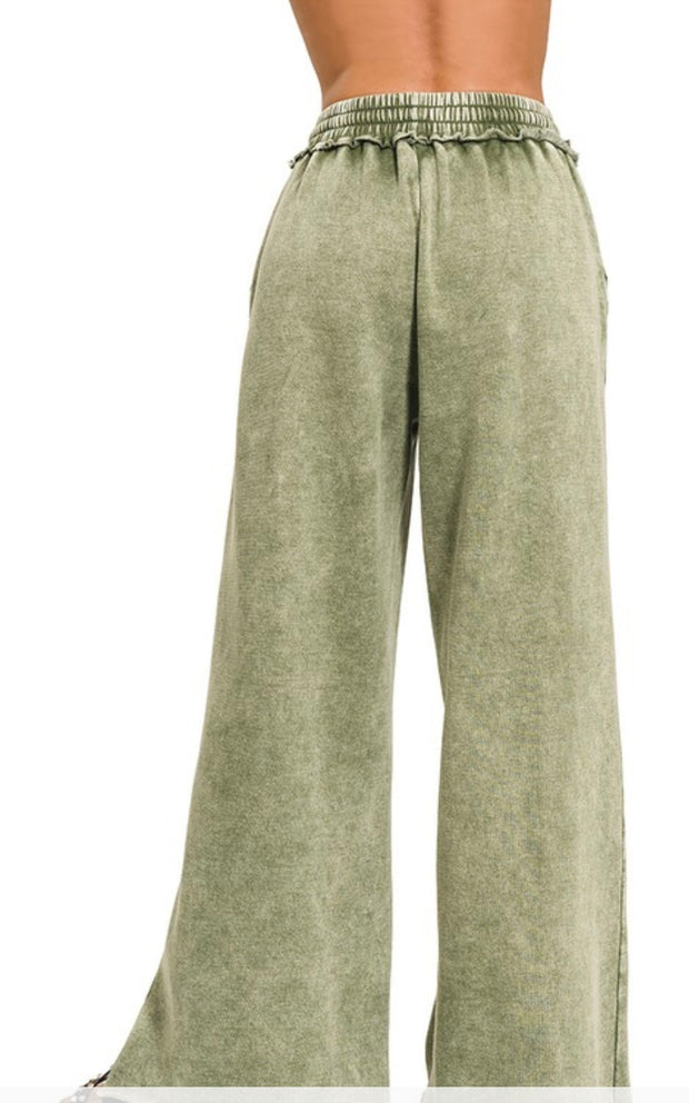 Full length Wide Leg Terry Comfy Pants