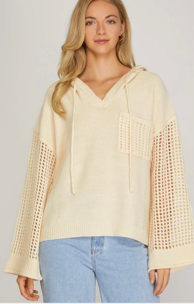 Hooded Drawstring Sweater