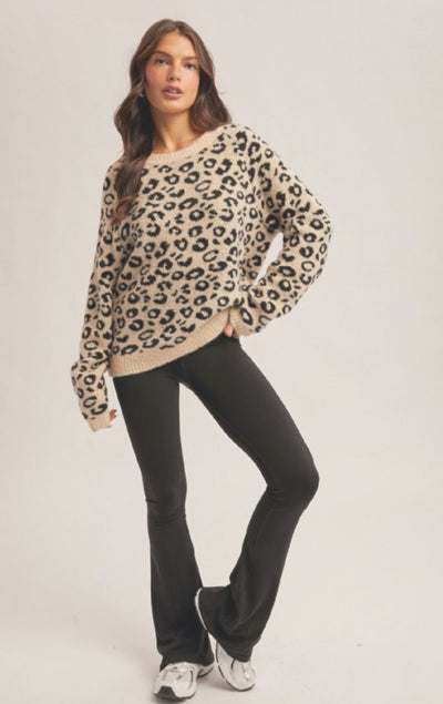 Fuzzy Leopard Sweater