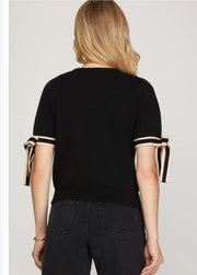 Tie Bow Sleeve Sweater