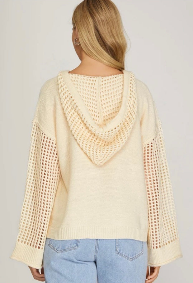 Hooded Drawstring Sweater