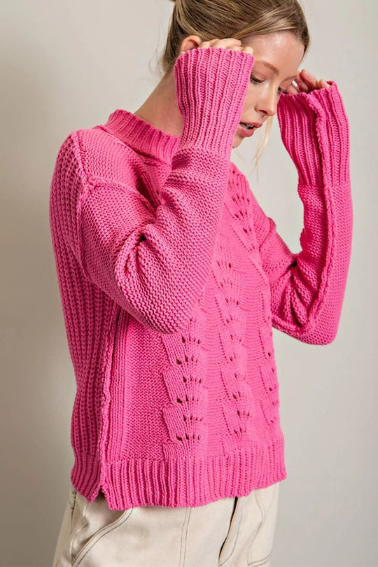 Hot Pink Pop Comfy Sweater