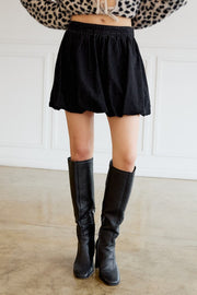 Charcoal denim bubble skirt