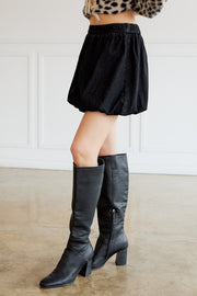 Charcoal denim bubble skirt