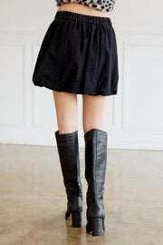 Charcoal denim bubble skirt