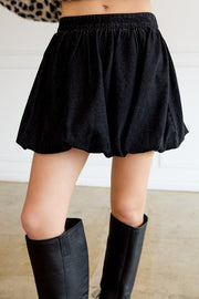 Charcoal denim bubble skirt
