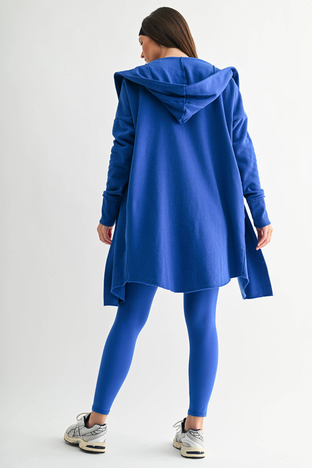 Open Front Longline Hoodie Cardigan