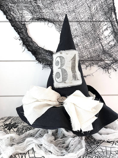 Primitive Witch Hat Natural, Handmade Halloween Home Decor