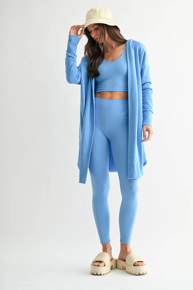 Open Front Longline Hoodie Cardigan