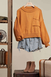 Mello. - Round Neck Sweater: Tan / M