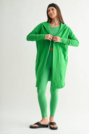 Open Front Longline Hoodie Cardigan