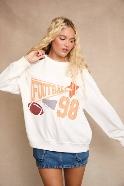FOOTBALL PATCHWORK OVERSIZED SWEATSHIRT