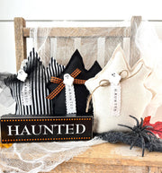 Halloween Haunted House Mini Pillow | Home Decor: Black