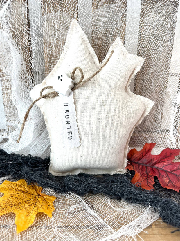 Halloween Haunted House Mini Pillow | Home Decor: Black