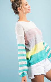 Summer Curvy Colorblock Sweater