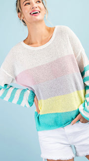 Summer Curvy Colorblock Sweater