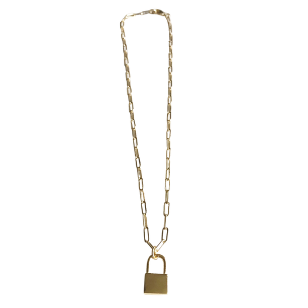 Market and King - Gold Lock Necklace