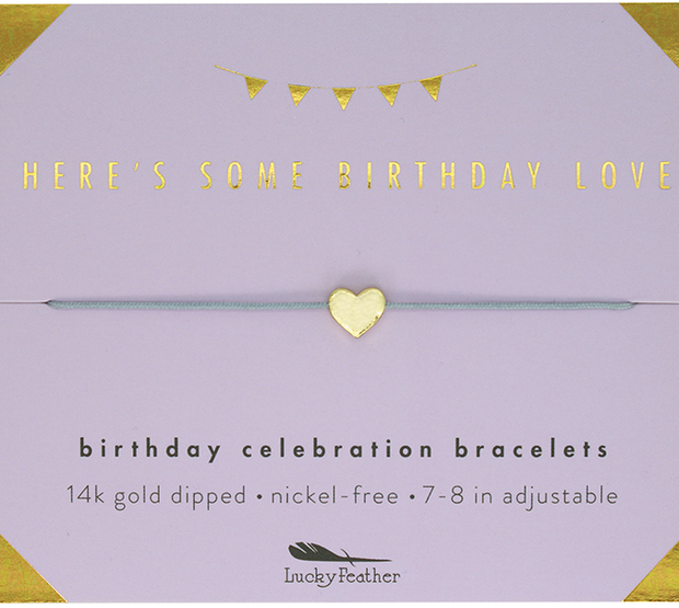Lucky Feather - Birthday Celebration Bracelet - GOLD - Some Birthday Love