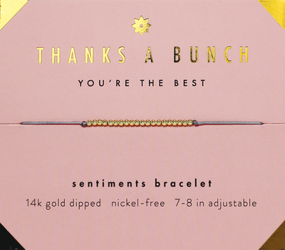 Sentiments Bracelet - GOLD - Thank You Bracelet