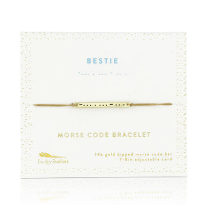 Lucky Feather - Morse Code Bar Bracelet - BESTIE