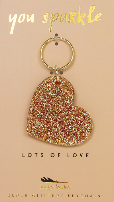 Glitter Keychain - Shape - HEART