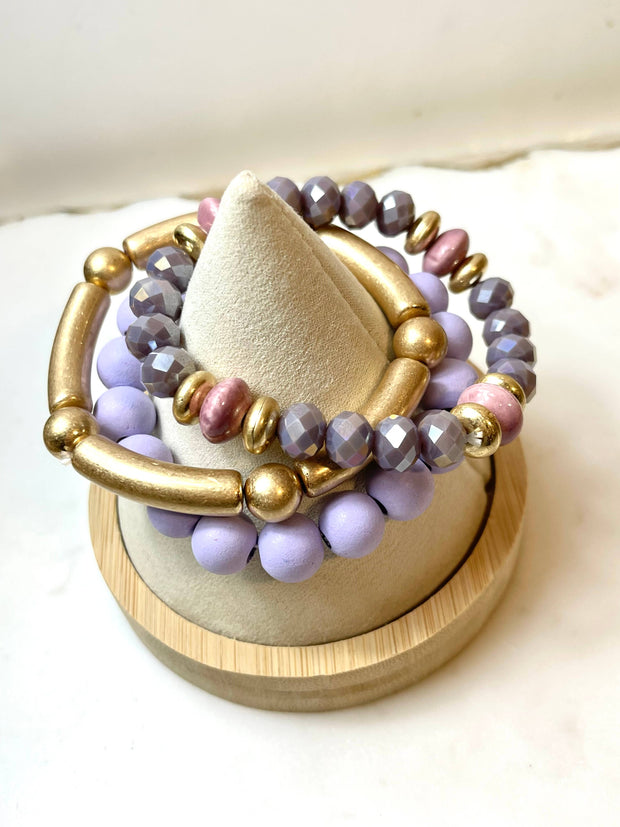 Lilac bracelet Stack