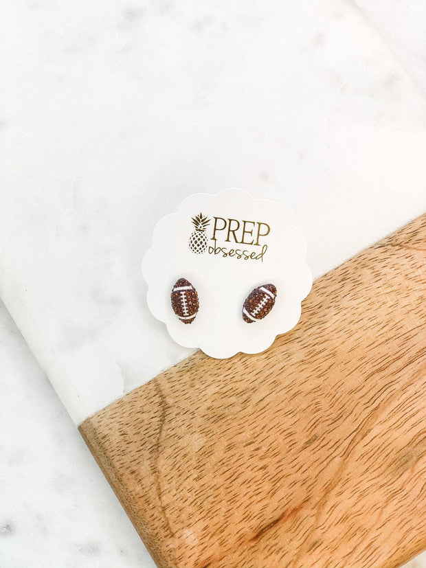 Prep Obsessed Wholesale - Petite Pave Sports Ball Stud Earrings