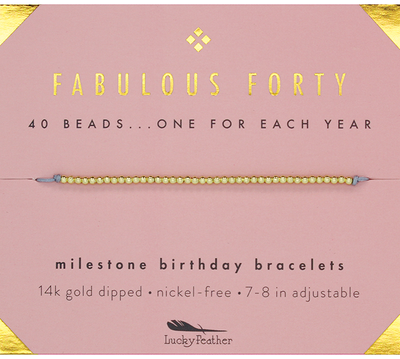 Milestone Birthday Bracelet - GOLD - Forty