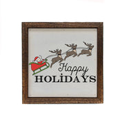 Happy Holidays Santa Christmas Sign - Christmas Decor