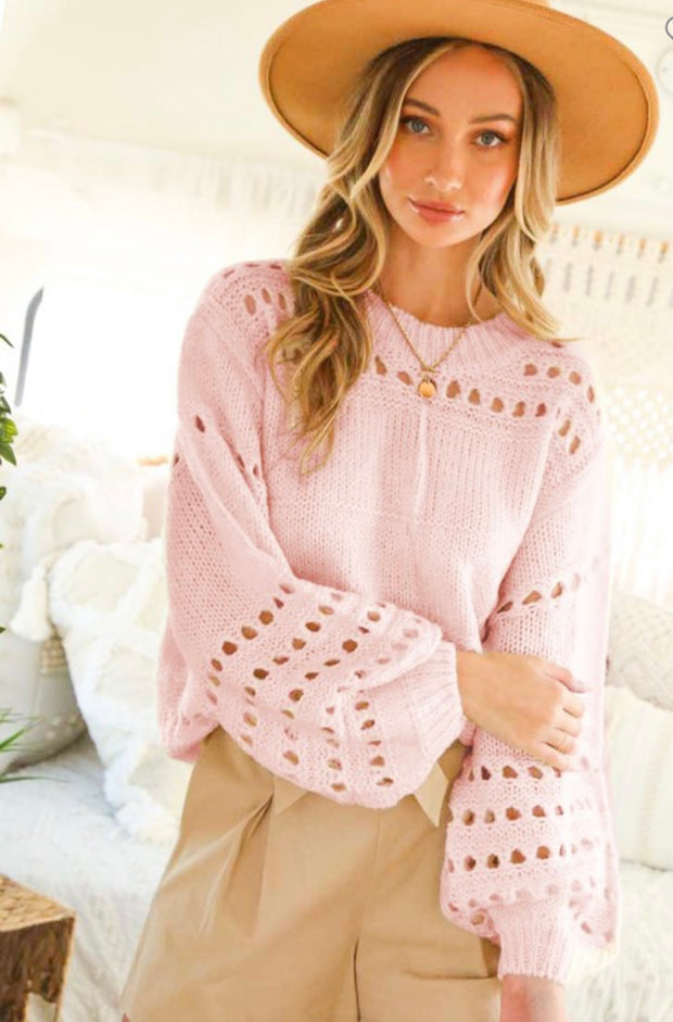 Pastel Princess open knit sweater