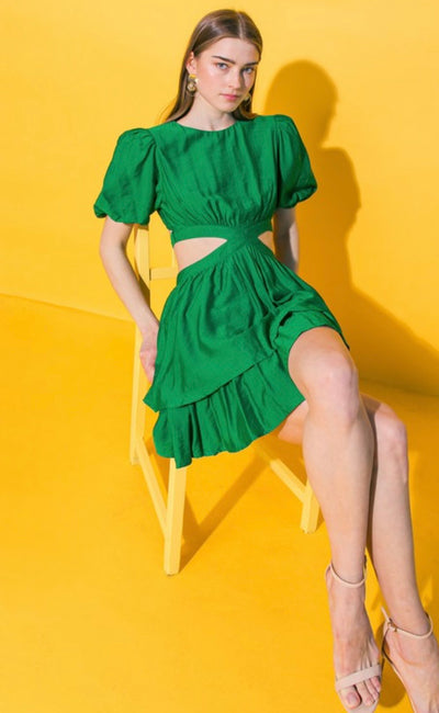 Green Cut Out Dress