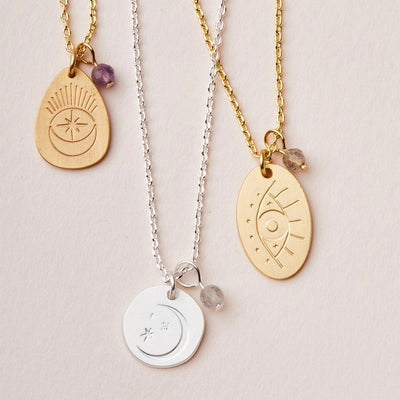 Stone Intention Charm Necklaces