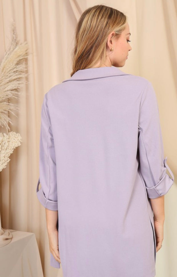 Lavender Roll Sleeve Jacket