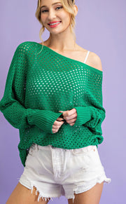 Emerald or Black Summer Sweater
